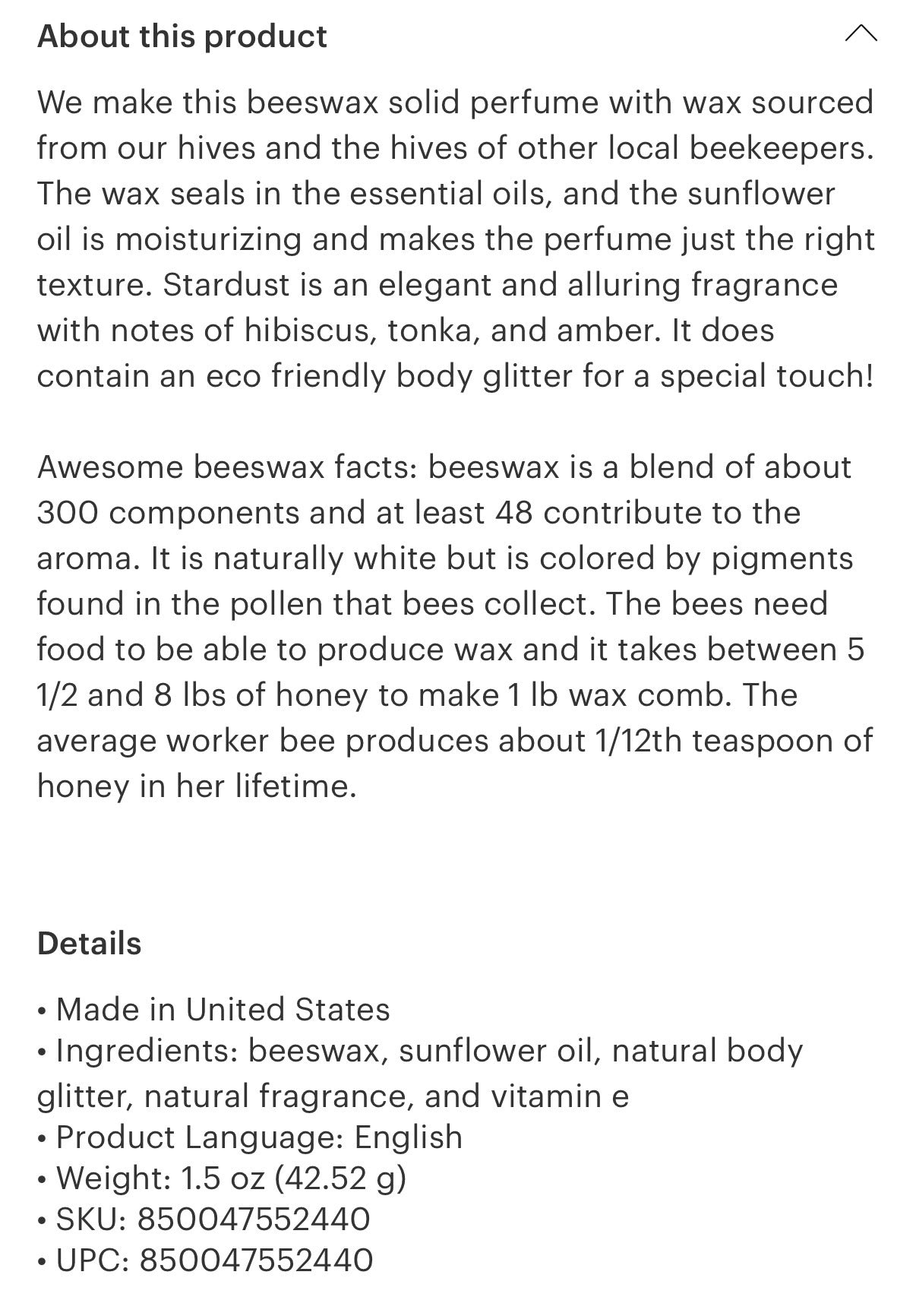 Solid Beeswax Pefume