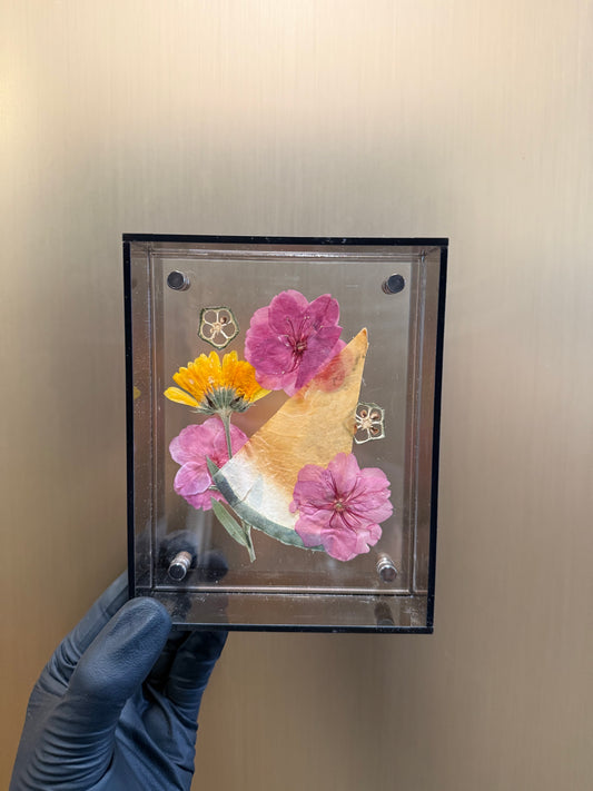 Framed cherry blossoms flower work