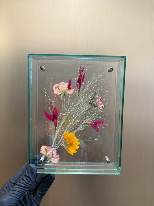 Framed floral work