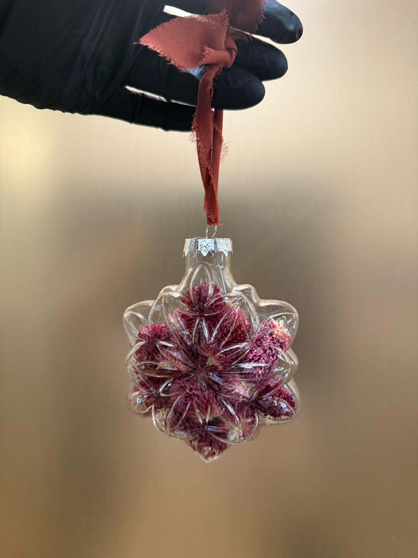 Large floral glass ornament